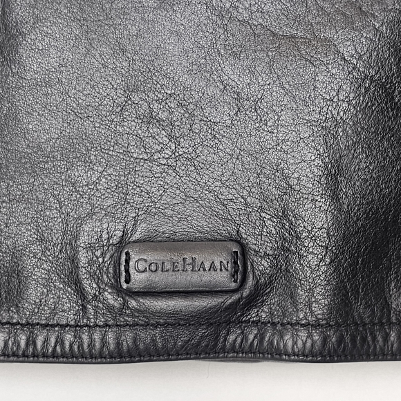 Cole Haan Black Soft Leather Messenger Bag, Snap Button Closure, EUC - Picture 10 of 13